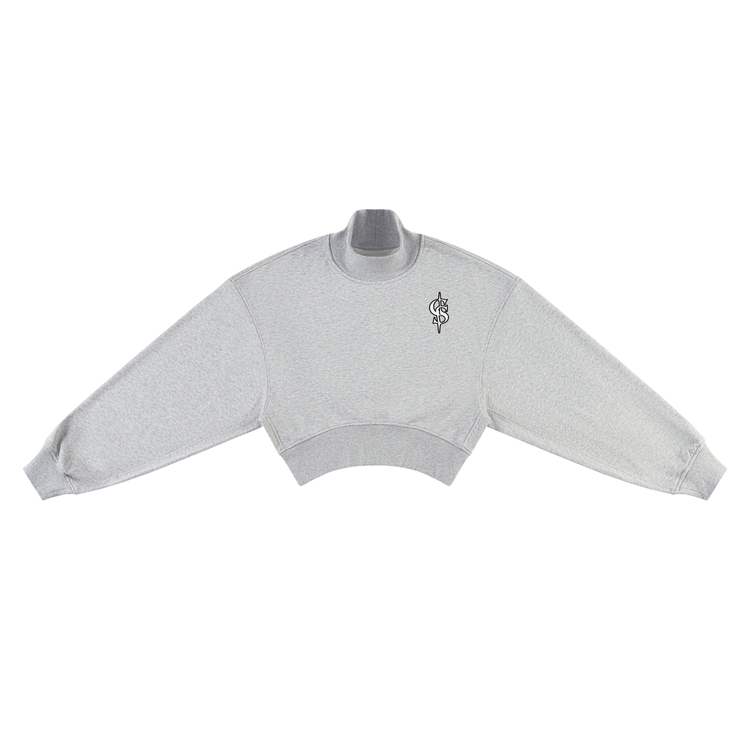 Corrupted Sinister Women's Crop Mock Neck Sweatshirt