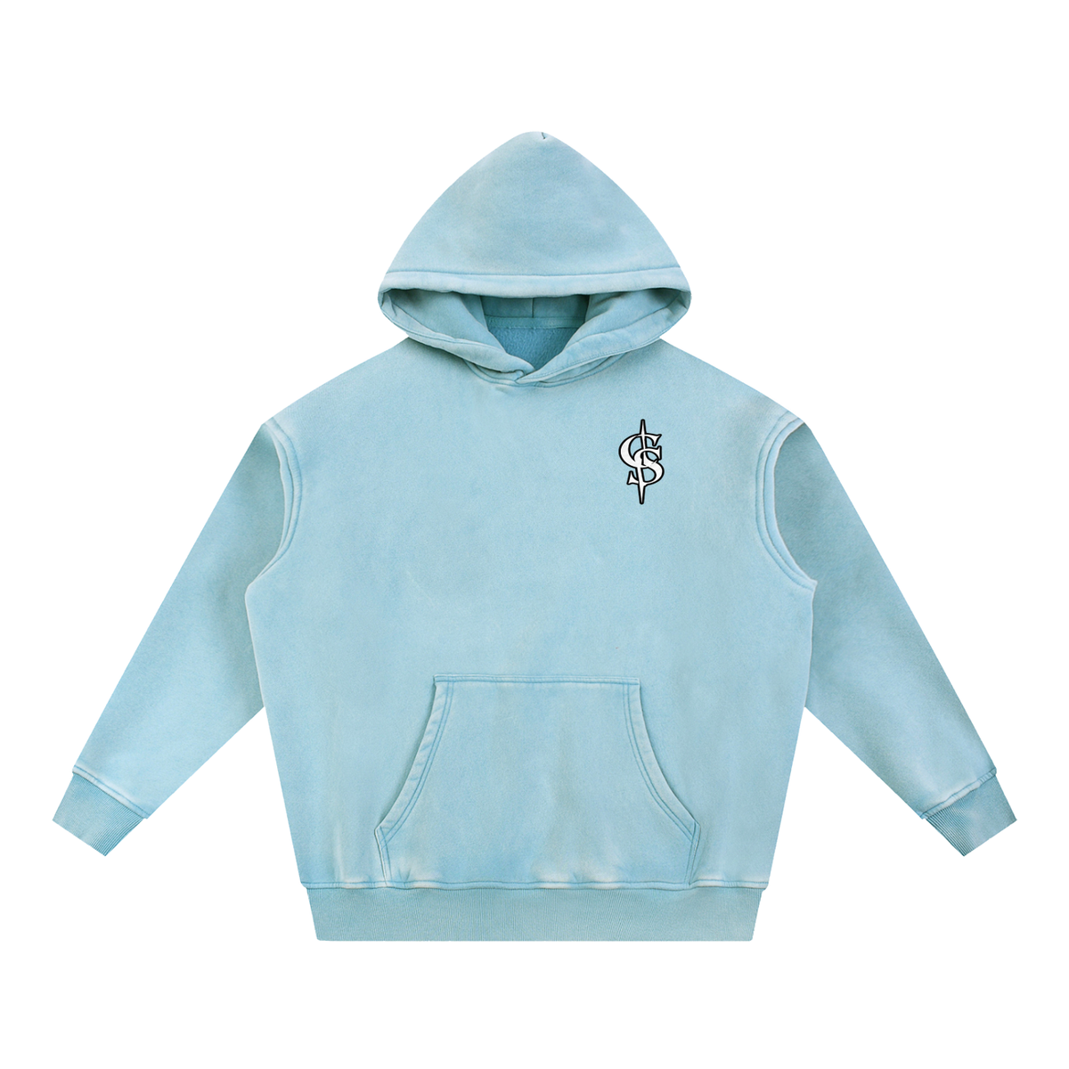 Corrupted Sinister Snow Wash Fleece Oversize Hoodie