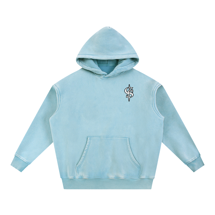 Corrupted Sinister Snow Wash Fleece Oversize Hoodie