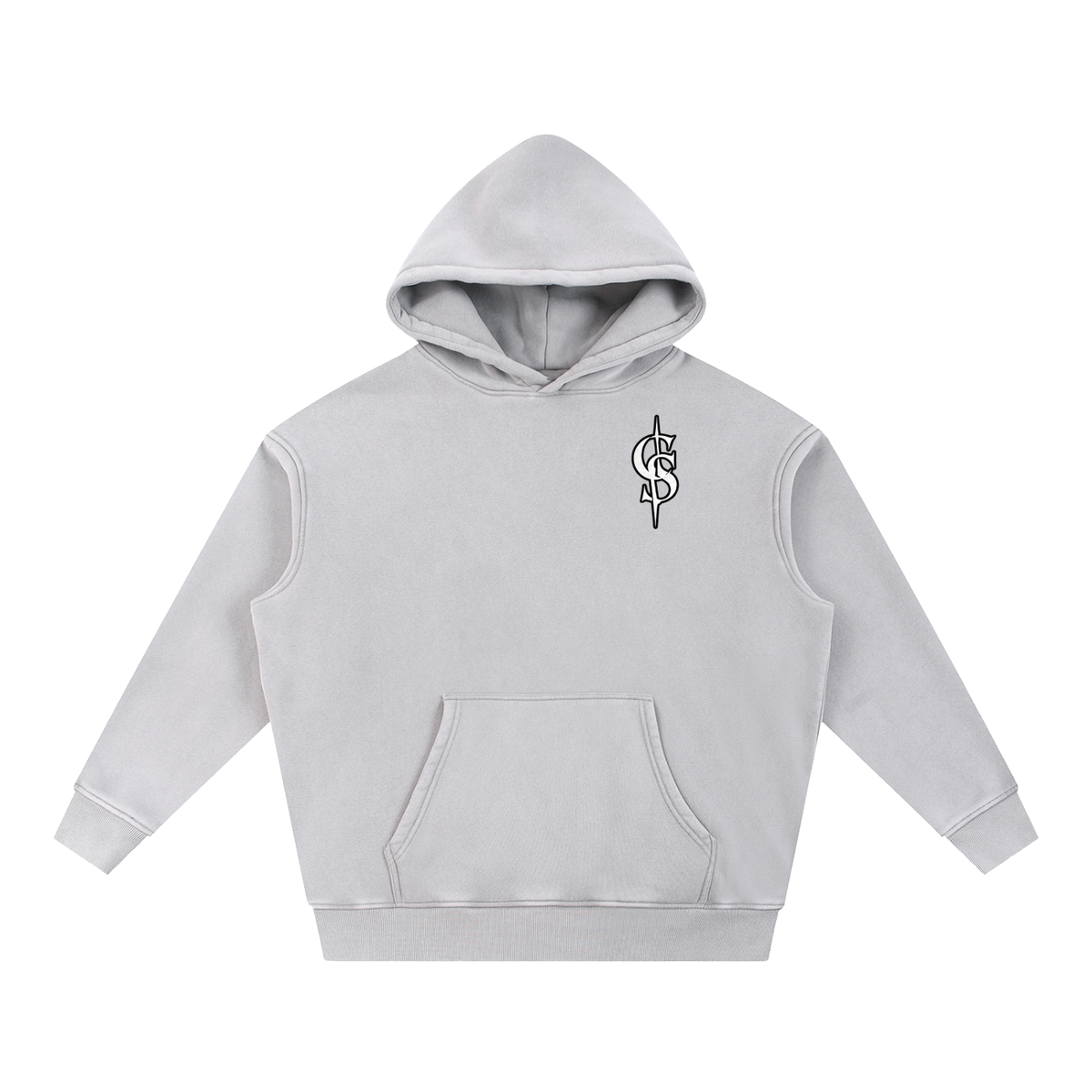 Corrupted Sinister Snow Wash Fleece Oversize Hoodie