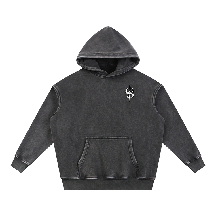 Corrupted Sinister Snow Wash Fleece Oversize Hoodie
