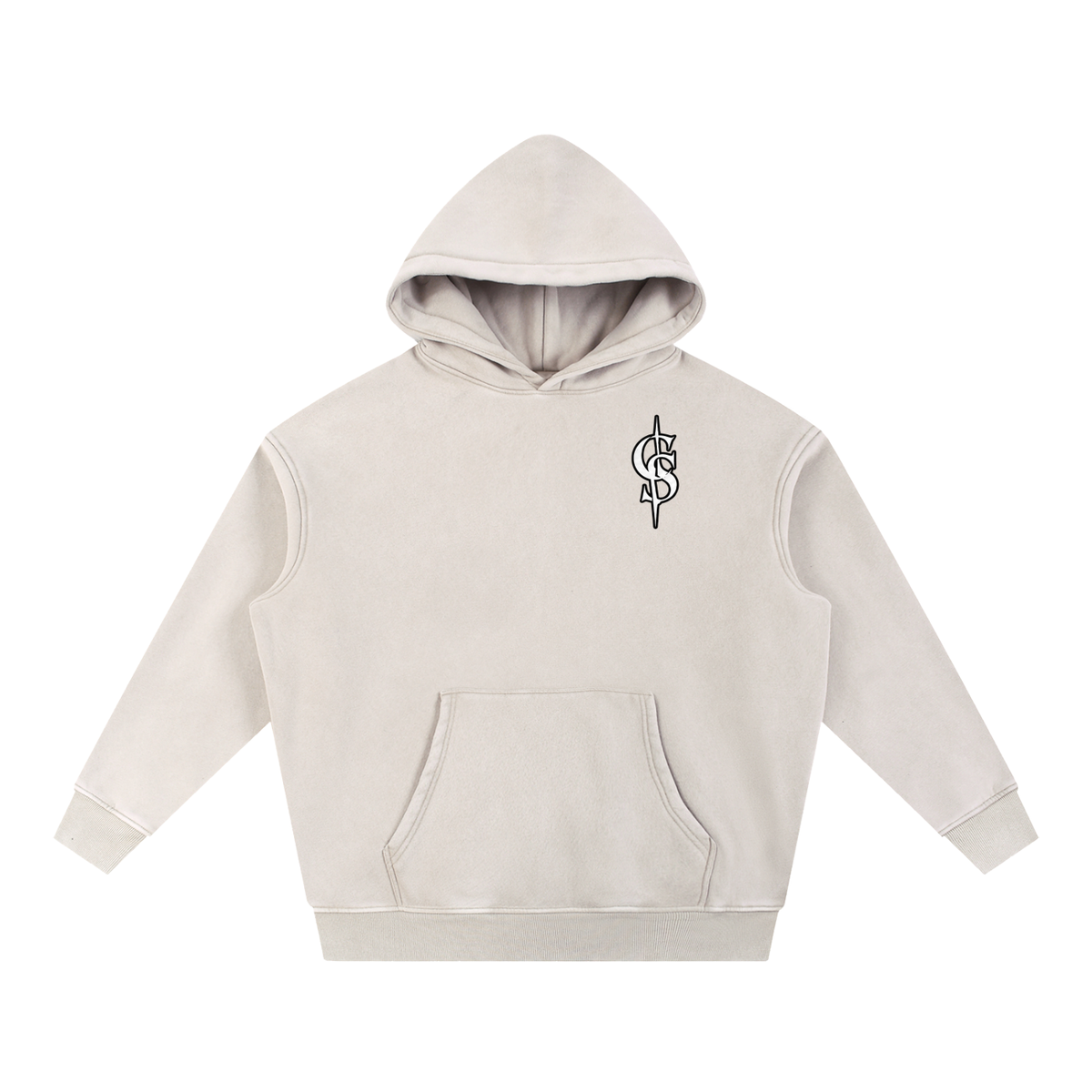 Corrupted Sinister Snow Wash Fleece Oversize Hoodie