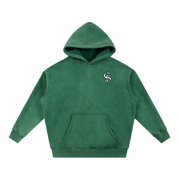 Corrupted Sinister Snow Wash Fleece Oversize Hoodie