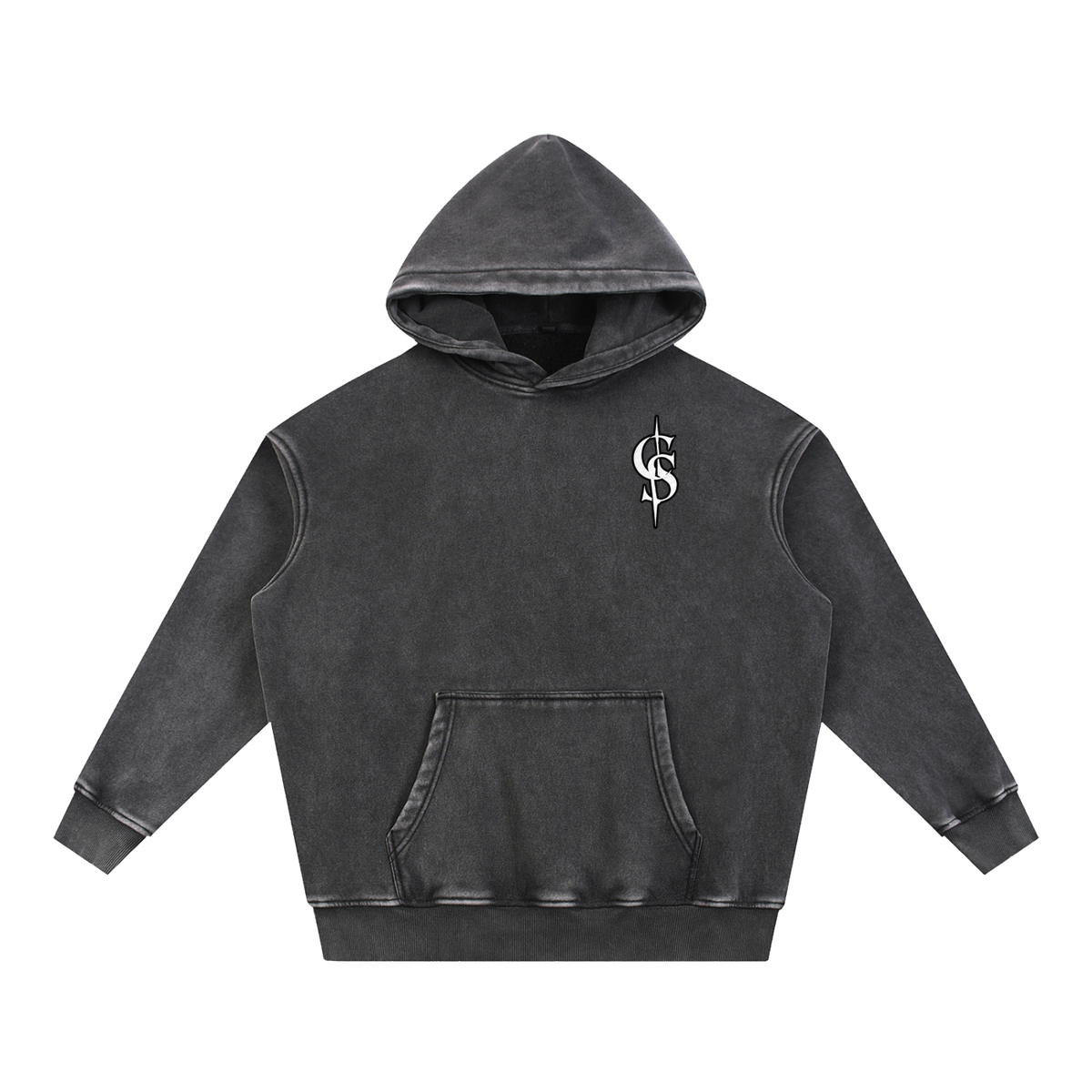Corrupted Sinister Snow Wash Fleece Oversize Hoodie