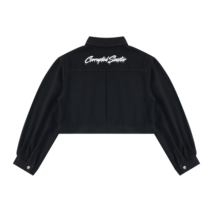 Corrupted Sinister Women’s Crop Denim Jacket